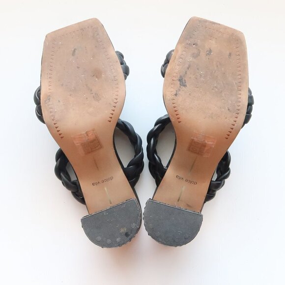 Dolce Vita Paily Heels Stella Black Block Heel Square Toe Mule Sandals Size 7 - Picture 9 of 16
